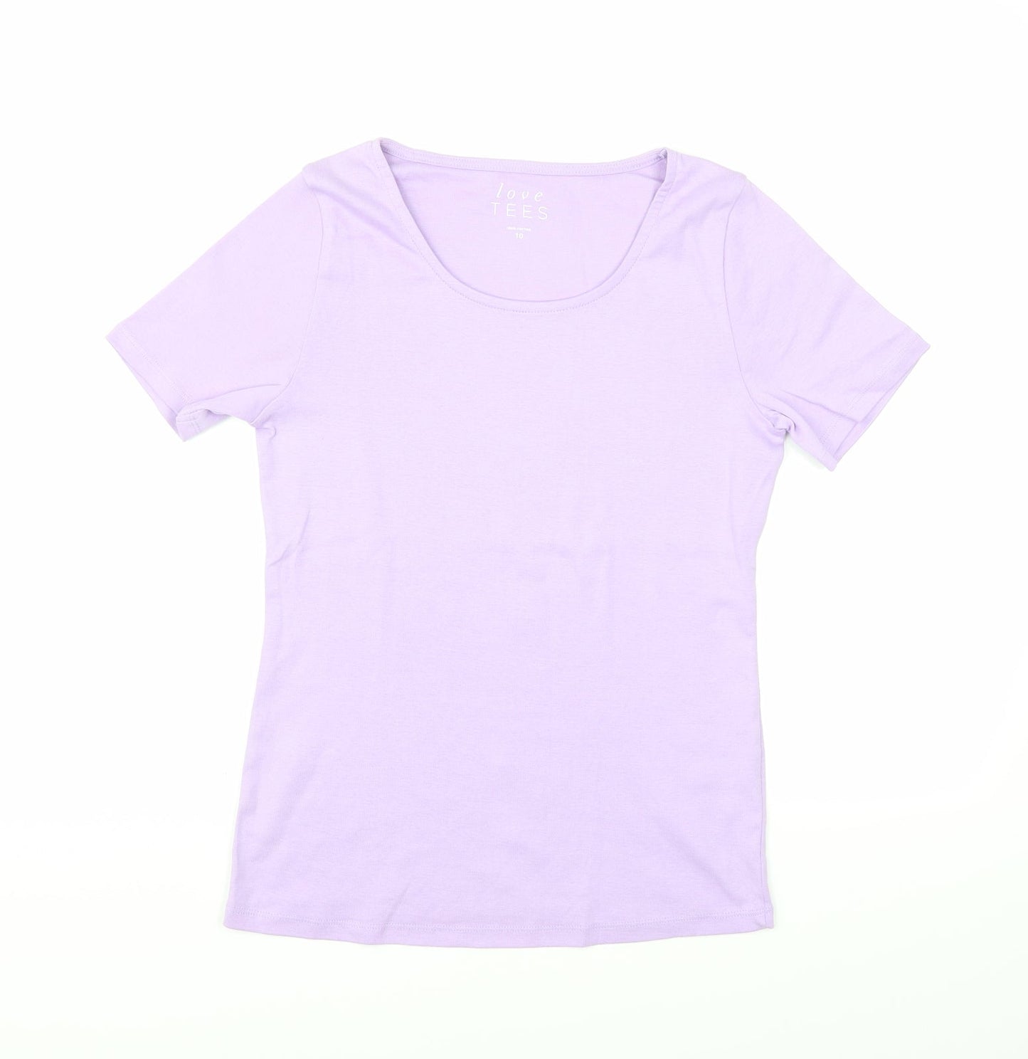 love tees Womens Purple   Basic T-Shirt Size 10