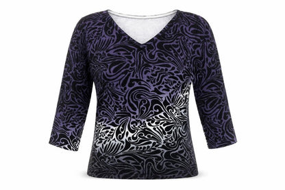 Front view of Sky Designs women’s purple geometric basic t-shirt one size - 1