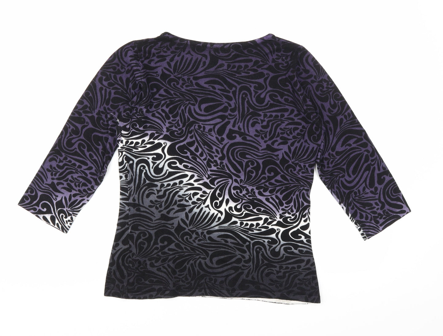 Sky Designs Womens Purple Geometric  Basic T-Shirt One Size  - 1