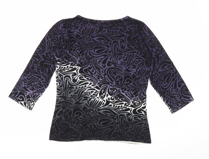 Back view of Sky Designs women’s purple geometric basic t-shirt one size - 1