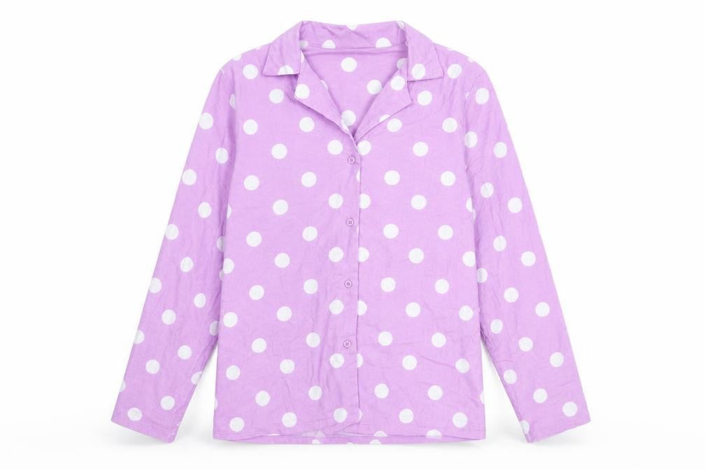 City Comfort Womens Purple Polka Dot  Basic Button-Up Size 12  - 12-14 size