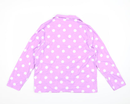 Back view of City Comfort women’s purple polka dot basic button-up, size UK 12, - 12-14 size