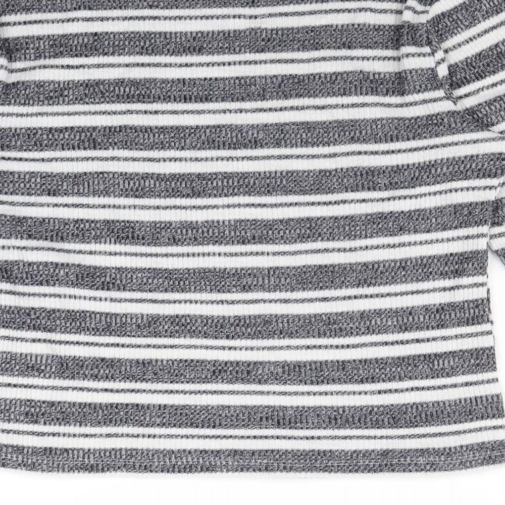 Papaya Womens Black Striped  Pullover Jumper Size 12