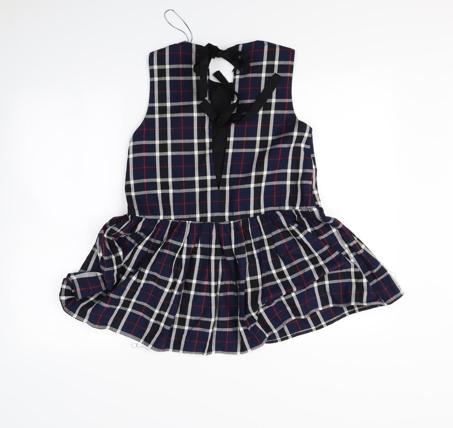 Zara Womens Blue Check  Basic Blouse Size XS