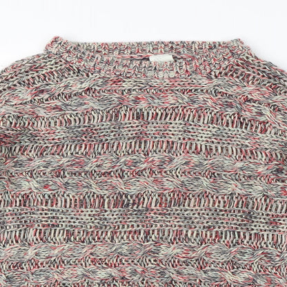 Close-up detail of G21 women’s multicoloured jumper, size UK 12