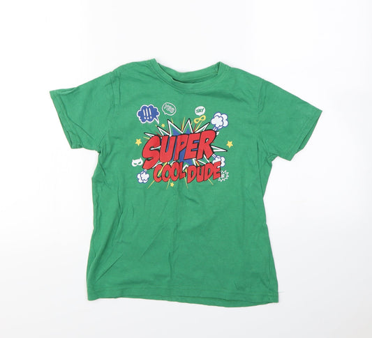 Primark Boys Green   Basic T-Shirt Size 7 Years