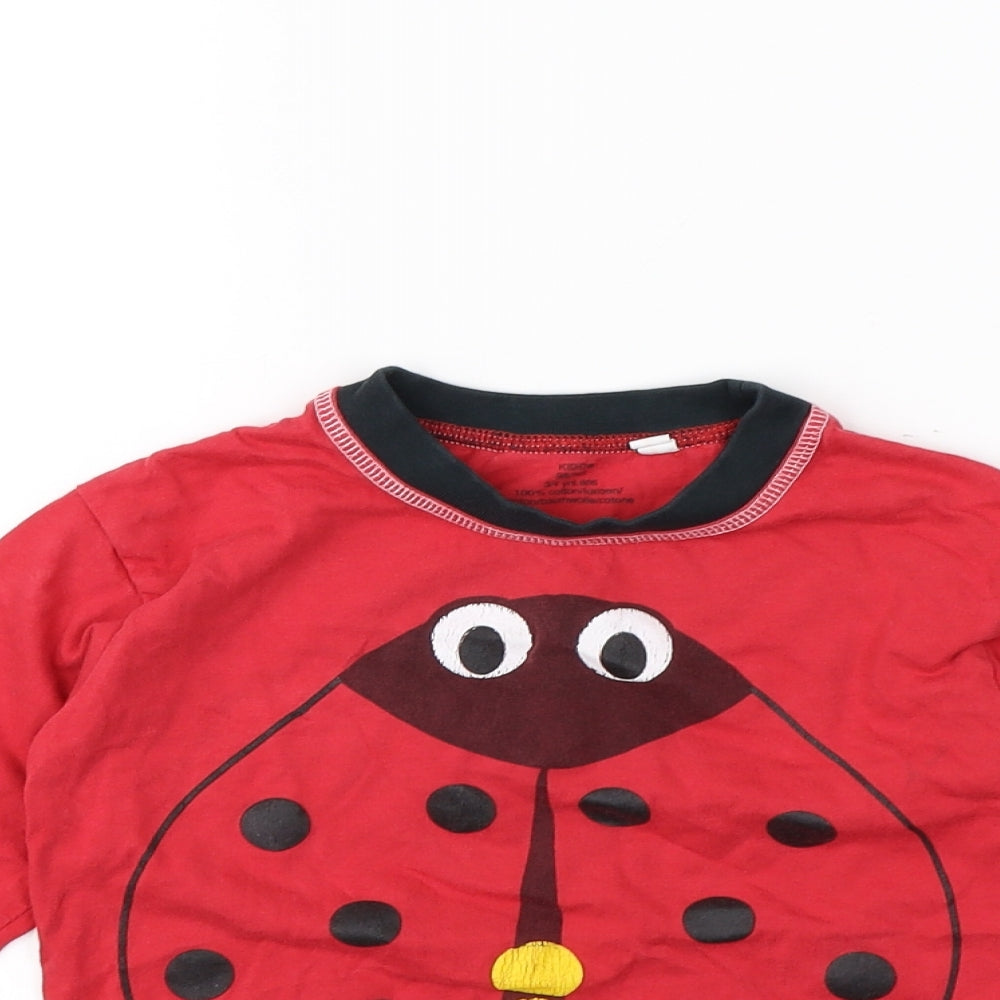 Kidid Boys Red   Pullover T-Shirt Size 3-4 Years