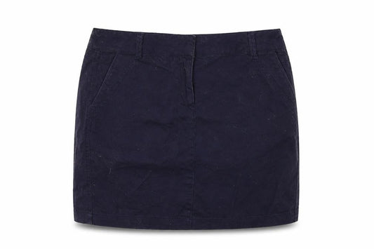 Front view of Casual women’s blue mini skirt, size UK 8