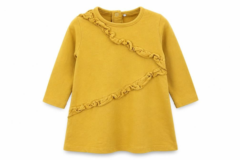 TU Girls Yellow   Shirt Dress  Size 12-18 Months