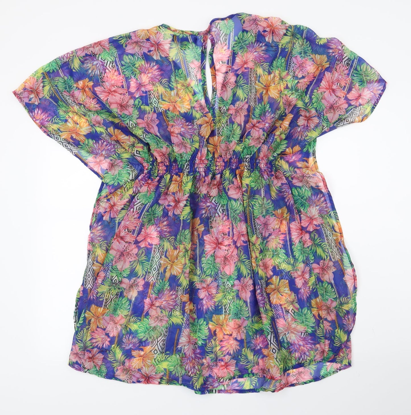 Atmosphere Womens Blue Floral  Kimono Blouse Size M