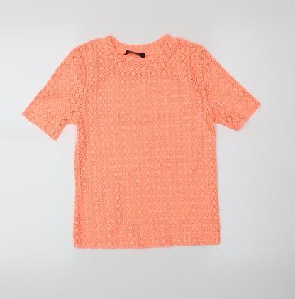 Additional front view of Bershka women’s orange jumper, size S, - neon