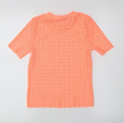 Back view of Bershka women’s orange jumper, size S, - neon
