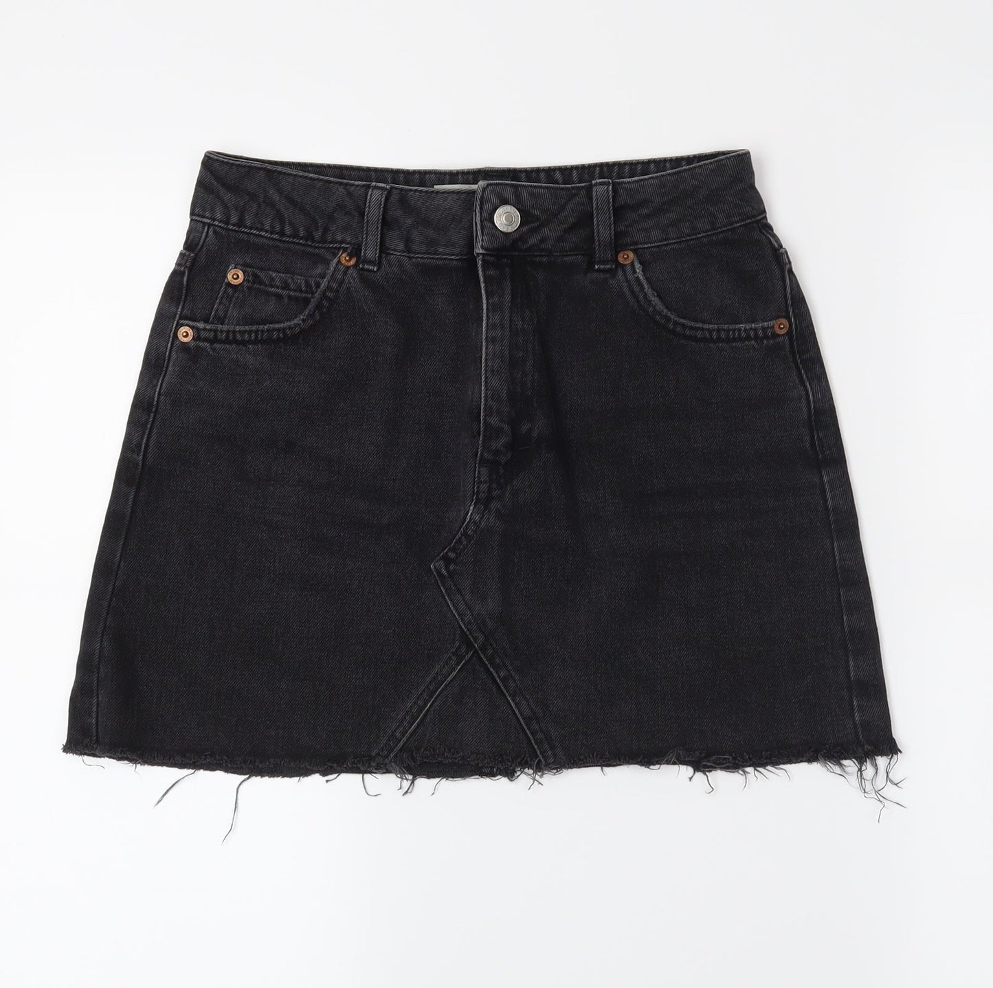 Topshop Womens Grey  Denim Straight & Pencil Skirt Size 8