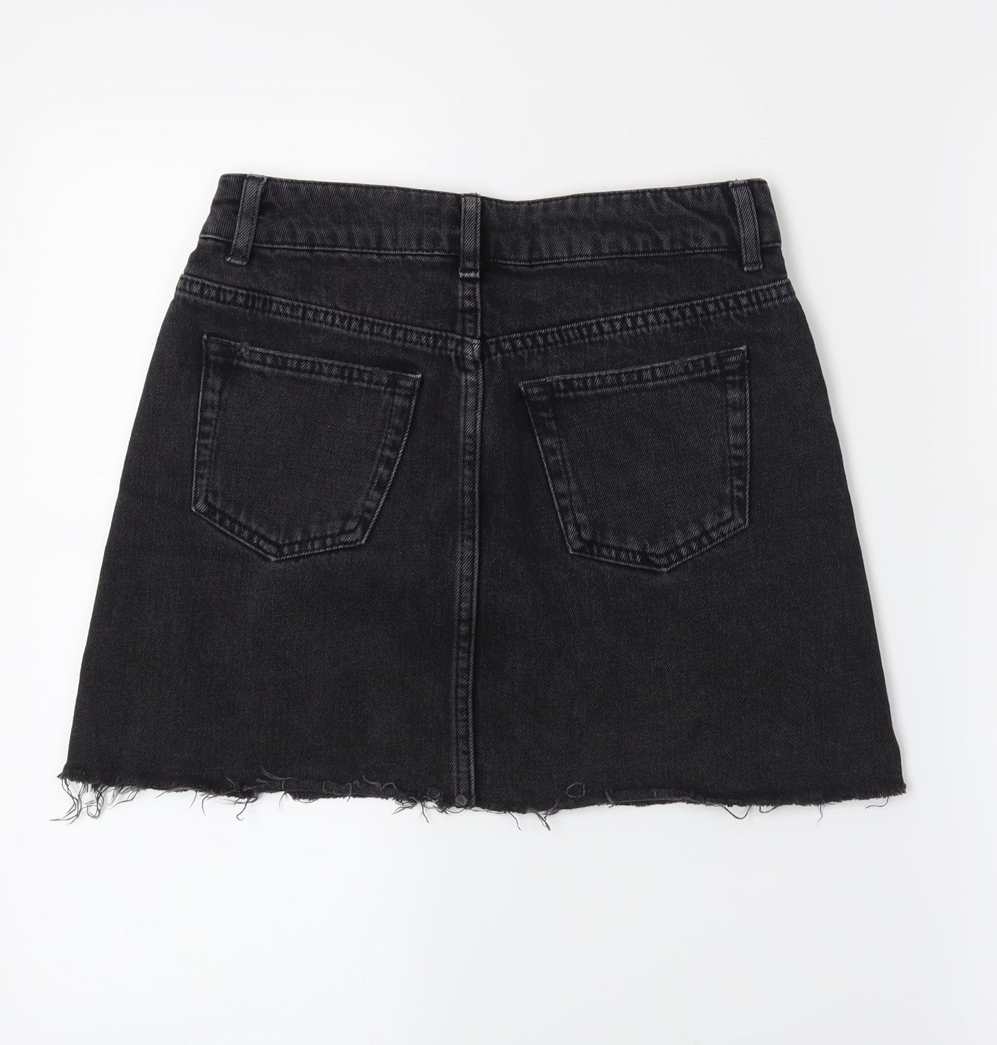 Topshop Womens Grey  Denim Straight & Pencil Skirt Size 8