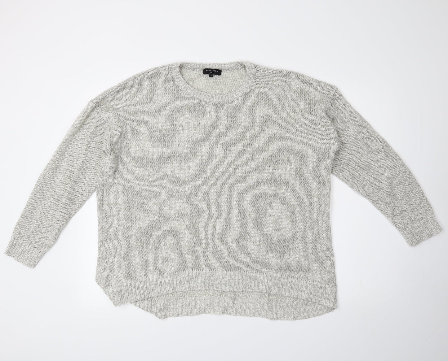 New Look Womens Grey   Pullover Jumper Size L  - 100% acrylic