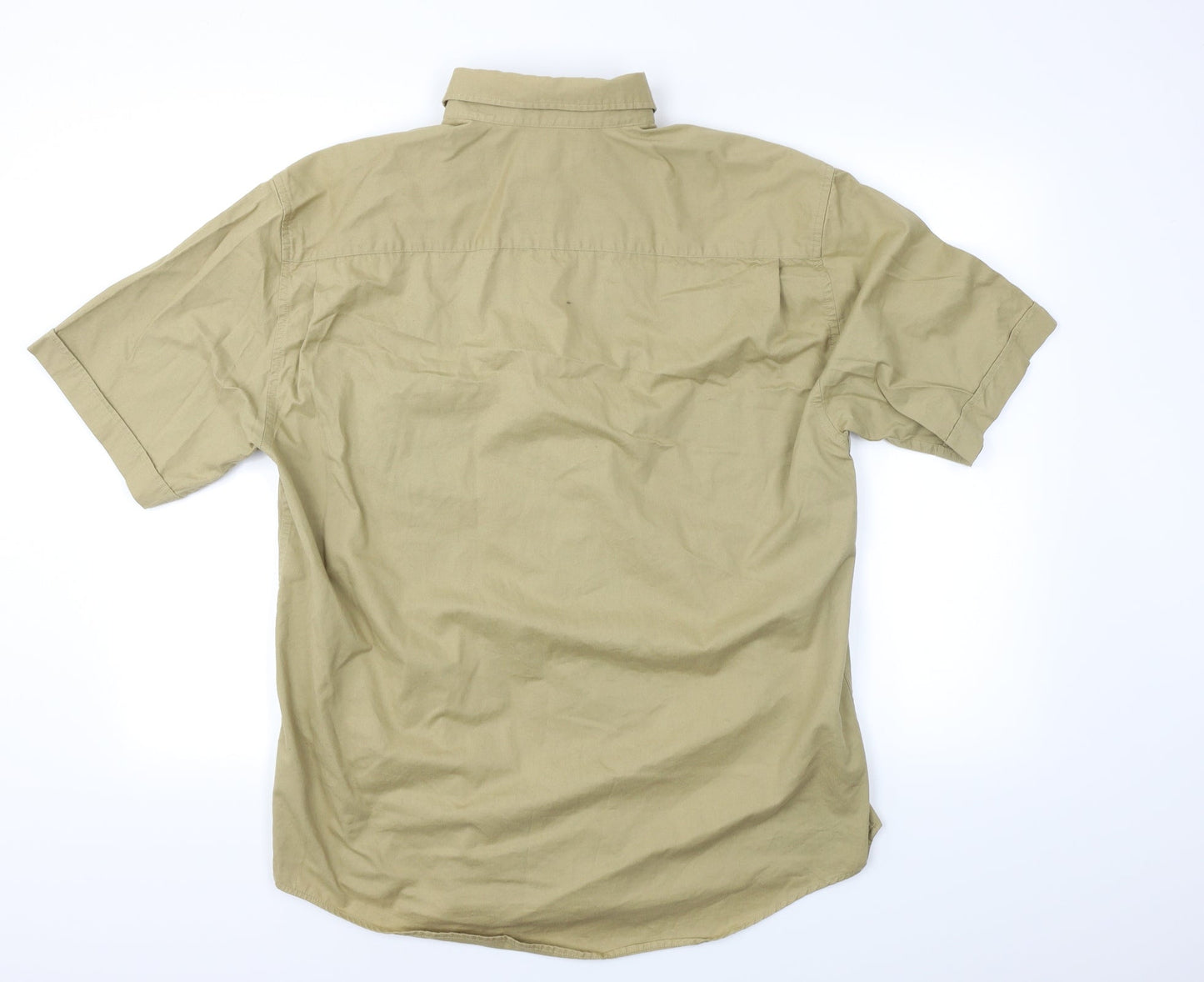 District Mens Beige    Button-Up Size L