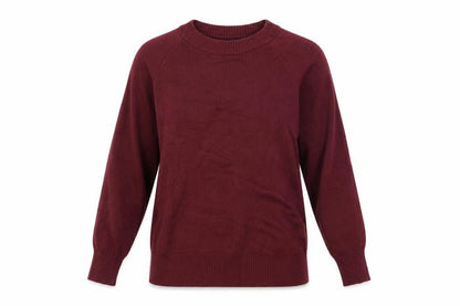 Front view of Mango women’s red jumper, size UK 4