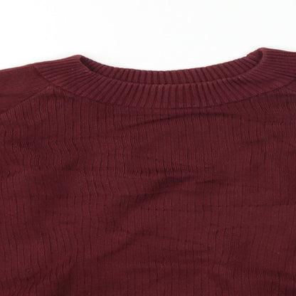 Close-up detail of Mango women’s red jumper, size UK 4