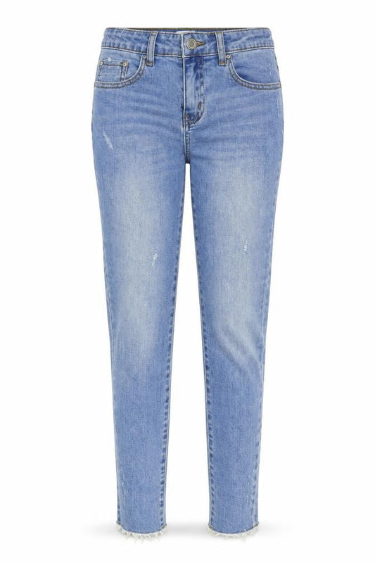 Front view of Visage women’s blue denim skinny jeans, size UK 27, 29-inch leg