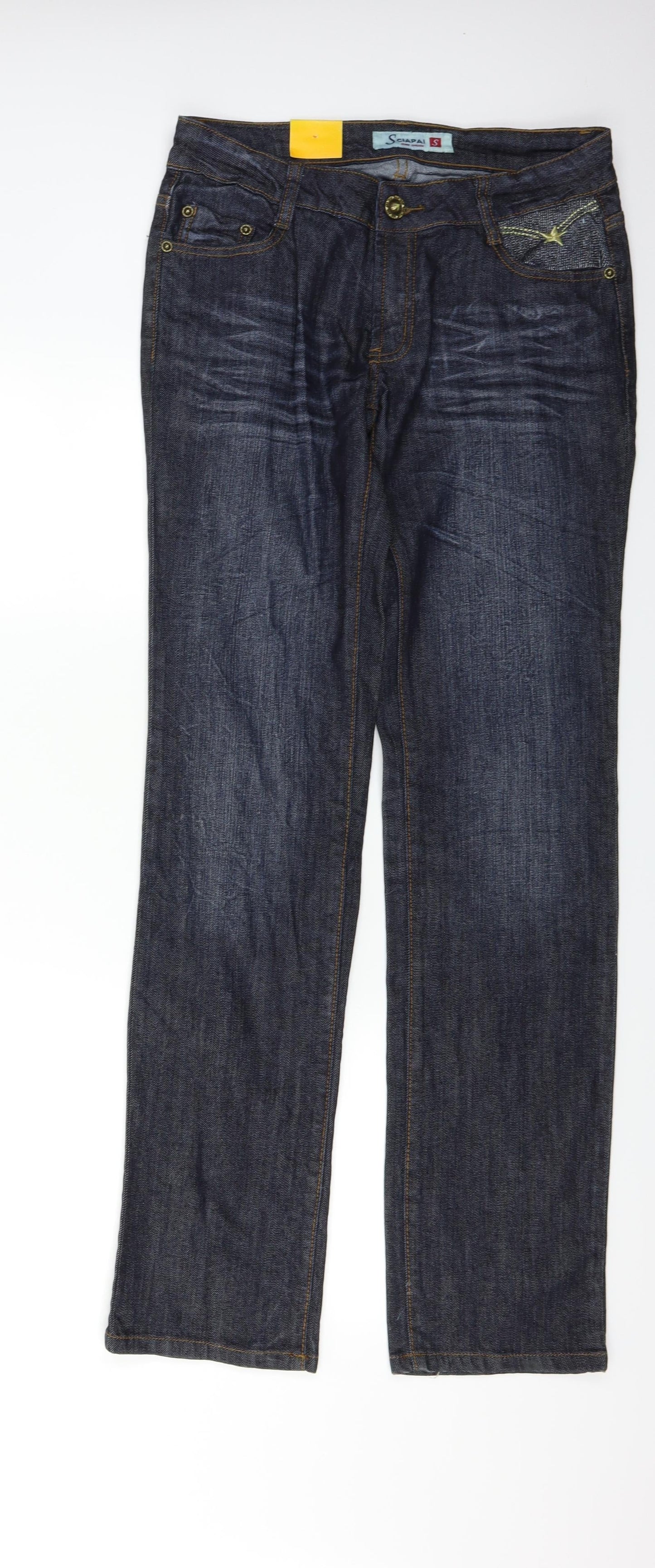 Sciapai Womens Blue  Denim Straight Jeans Size S L31 in