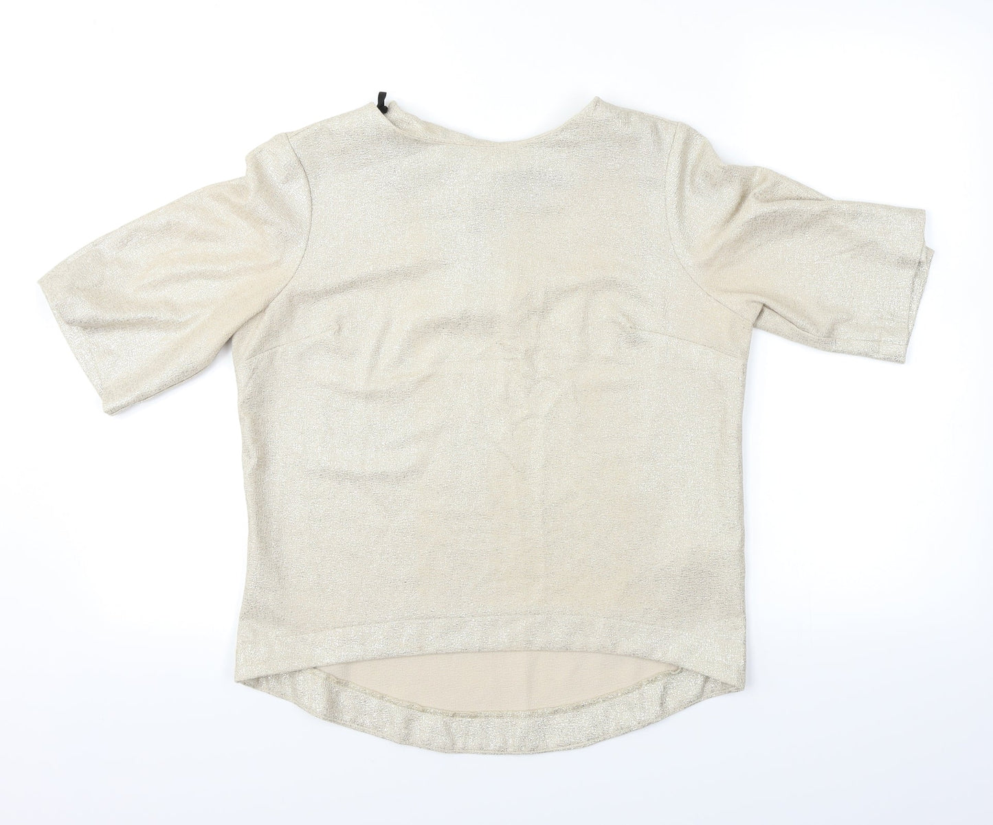 Atmosphere Womens Gold   Basic Blouse Size 10  - 1/2 zip