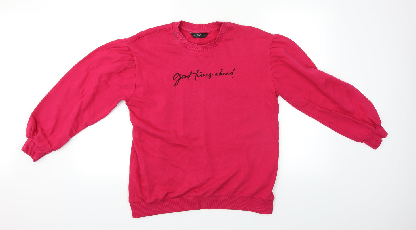 F&F Womens Pink   Pullover Jumper Size 8