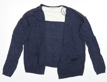 Additional front view of Tu women’s blue cardigan jumper, size UK 10