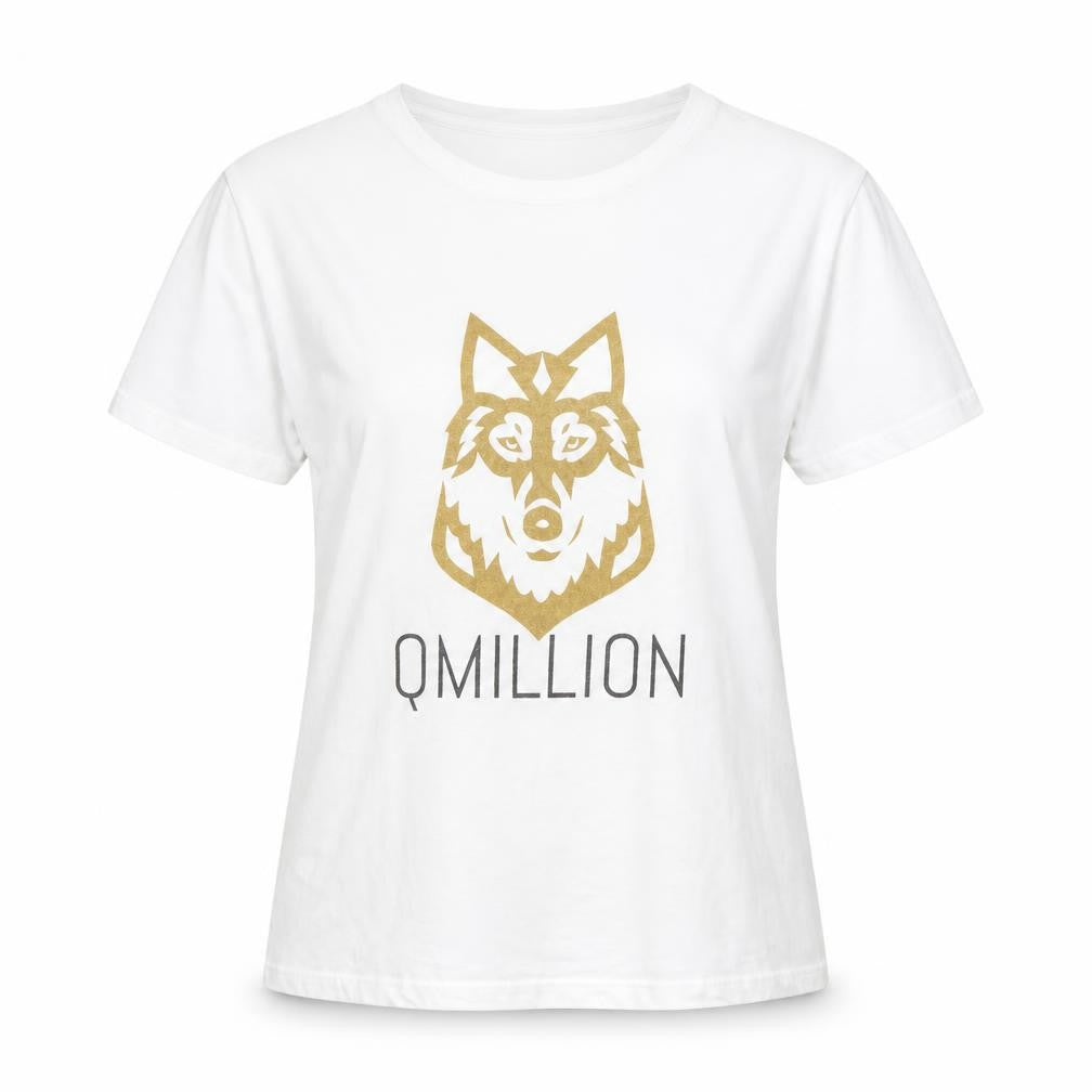 Preworn Womens White   Basic T-Shirt Size 12  - wolf