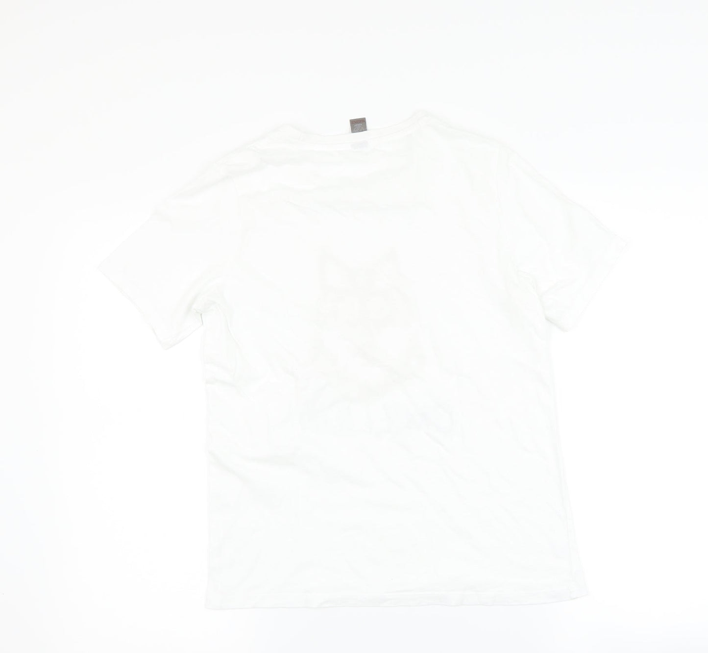 Preworn Womens White   Basic T-Shirt Size 12  - wolf