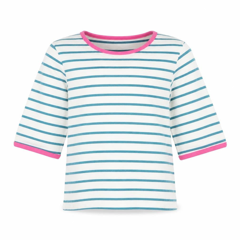 NEXT Girls White Striped  Basic T-Shirt Size 6 Years