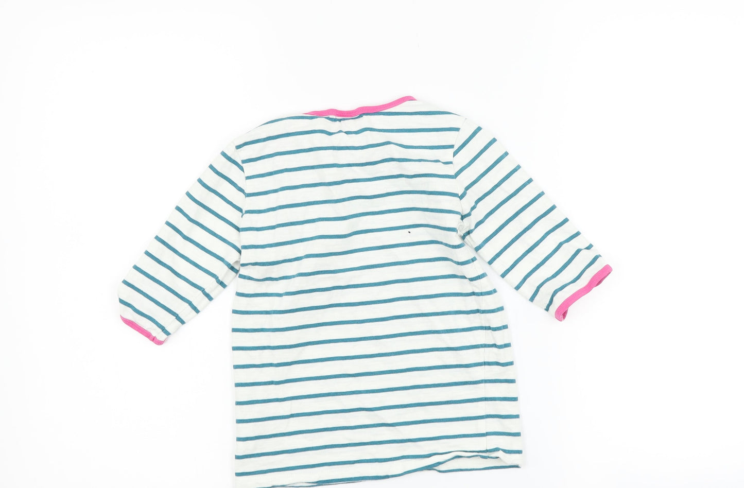 NEXT Girls White Striped  Basic T-Shirt Size 6 Years