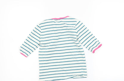 Back view of Next girls’ white striped basic t-shirt, size 6, years