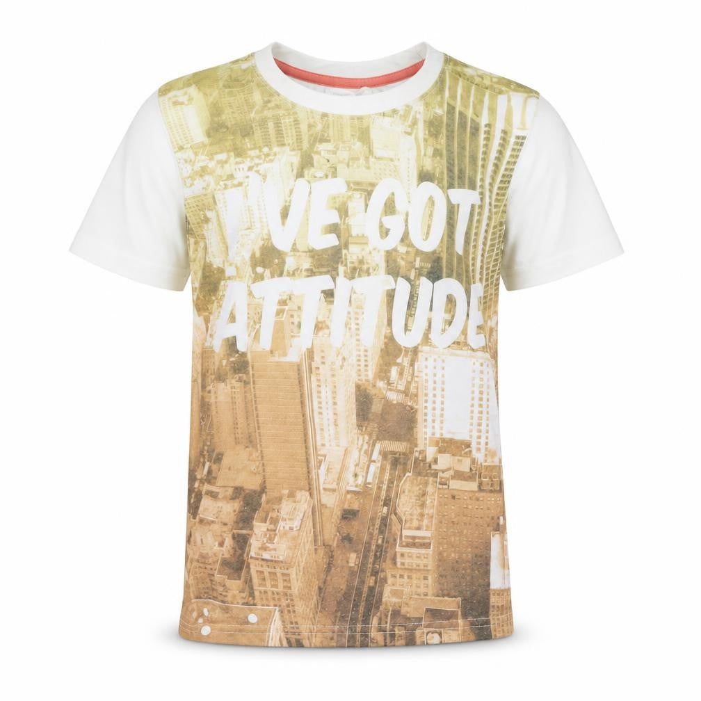 Pumpkin Patch Boys White   Basic T-Shirt Size 8 Years  - I've got attitude