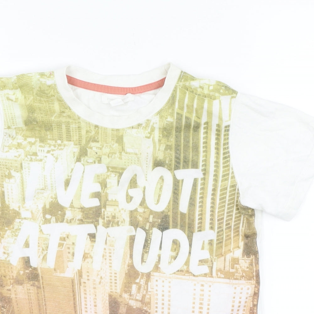 Pumpkin Patch Boys White   Basic T-Shirt Size 8 Years  - I've got attitude