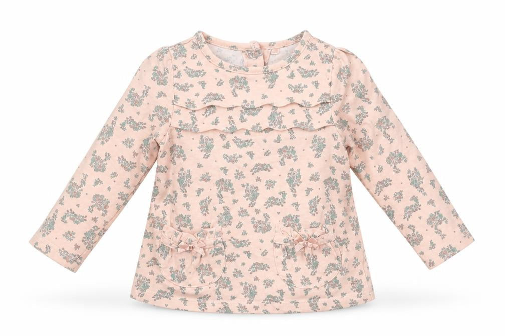 TU Girls Pink Floral  Basic T-Shirt Size 3-6 Months