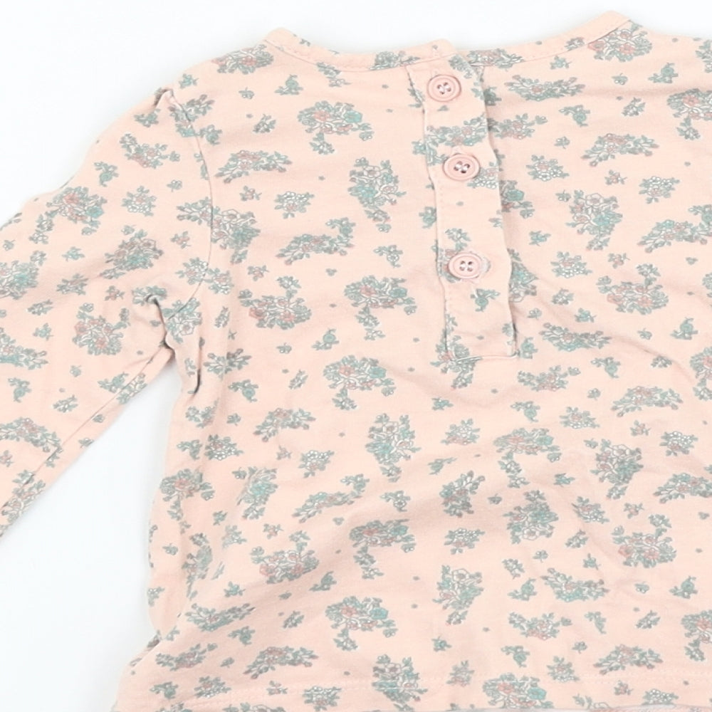TU Girls Pink Floral  Basic T-Shirt Size 3-6 Months