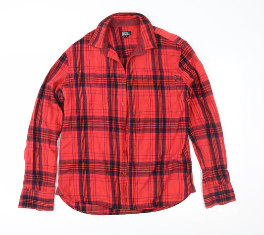 Insight Mens Red Check   Button-Up Size S