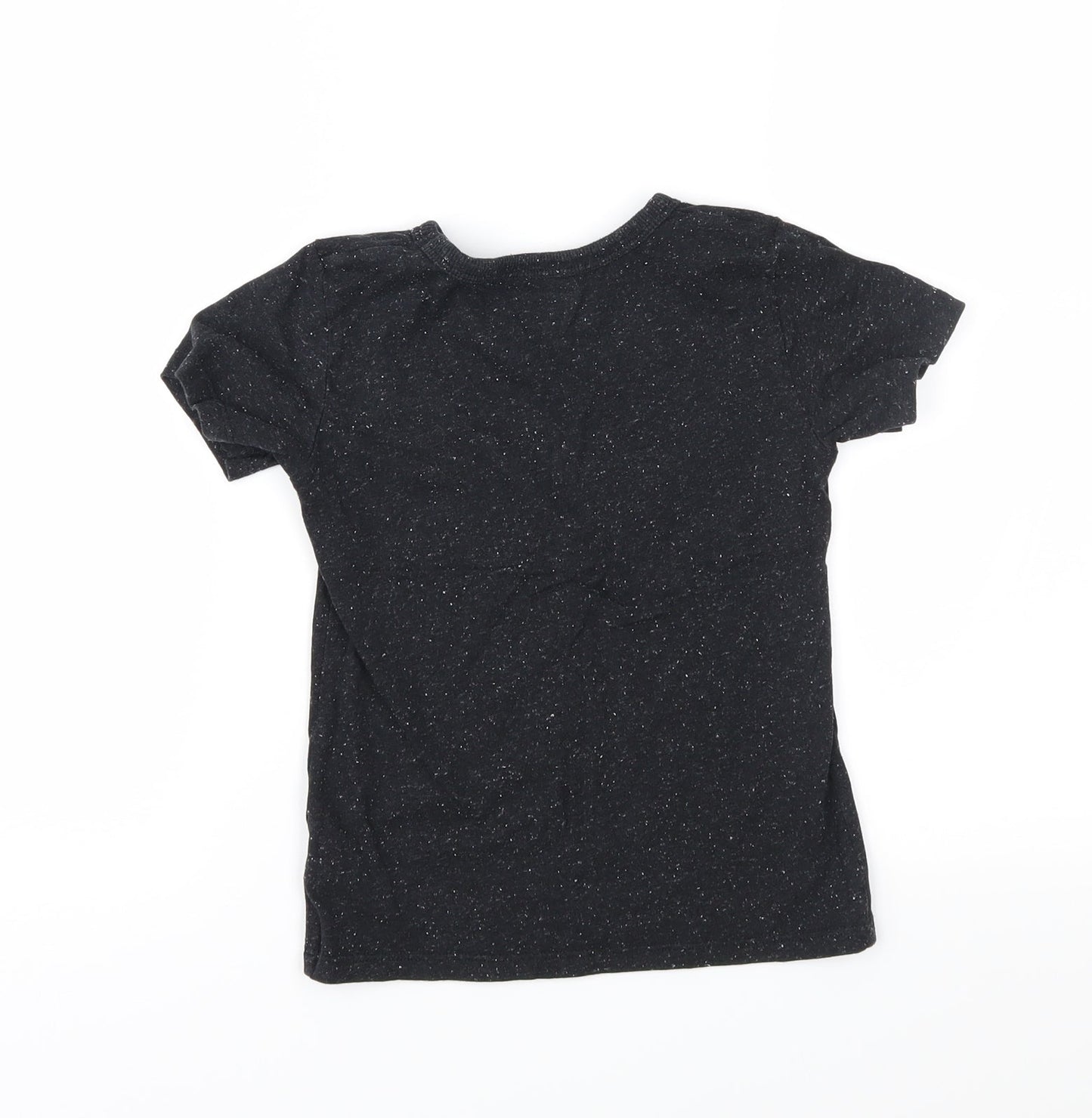 NEXT Boys Black Spotted Jersey Basic T-Shirt Size 4-5 Years