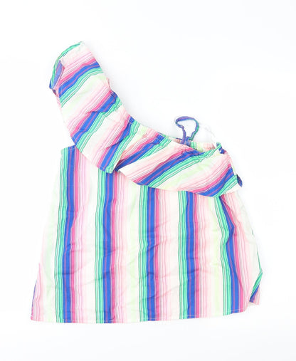 Additional front view of George girls’ multicoloured striped basic blouse, size 11-12, years