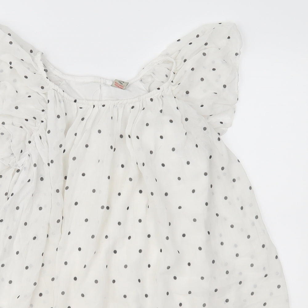 TU Girls Grey Polka Dot Chiffon Fit & Flare  Size 6 Years