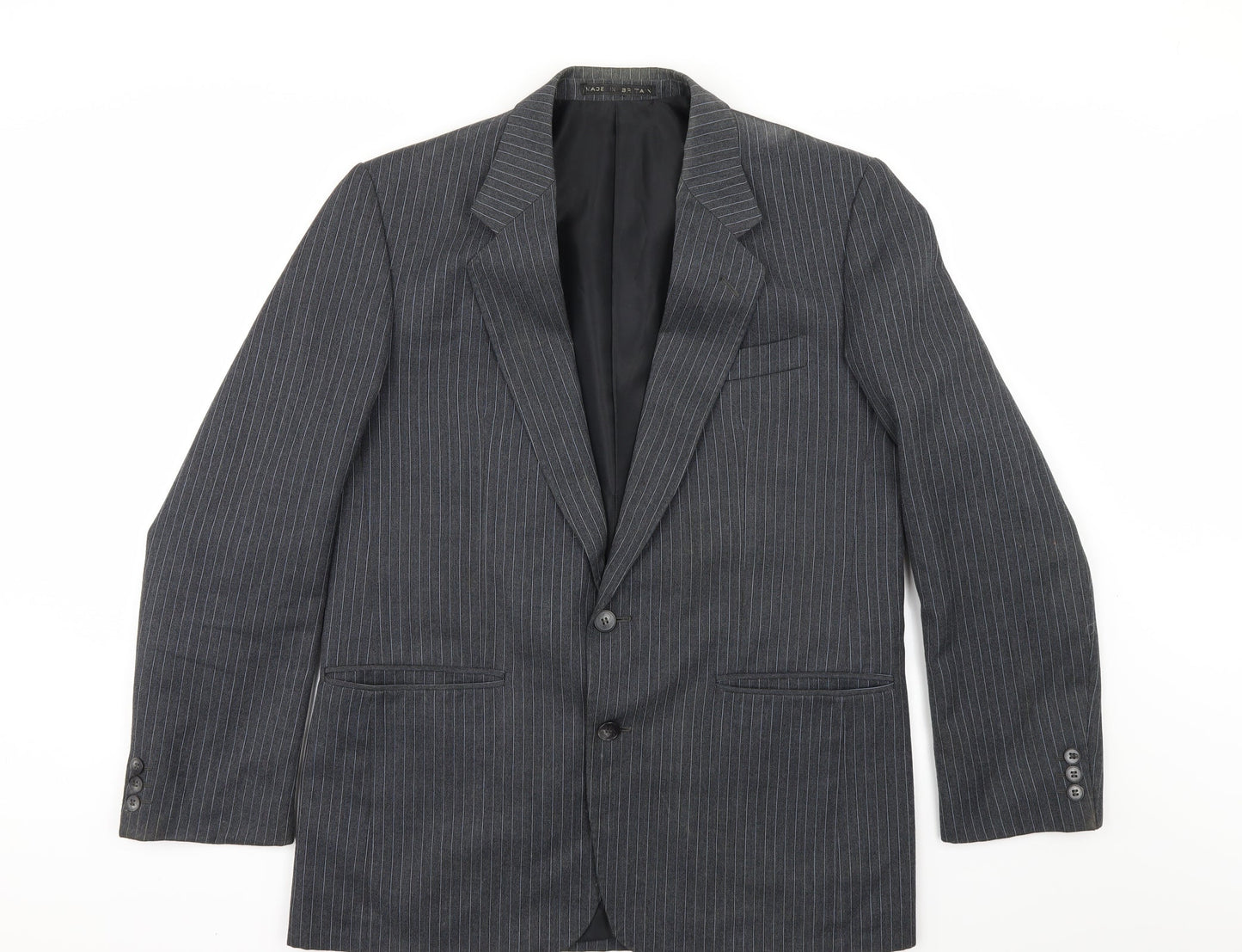 Hodges Mens Grey Striped  Jacket Suit Jacket Size 42