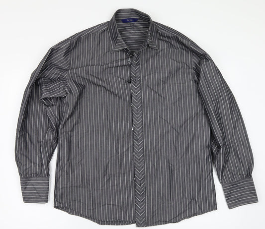 For Men Mens Black Striped   Button-Up Size M