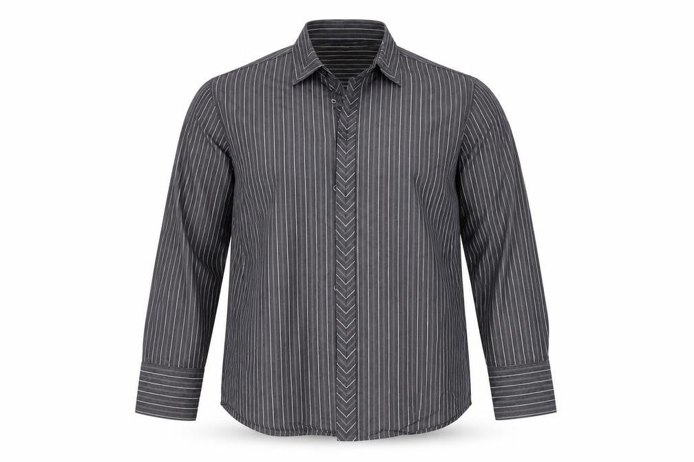 For Men Mens Black Striped   Button-Up Size M