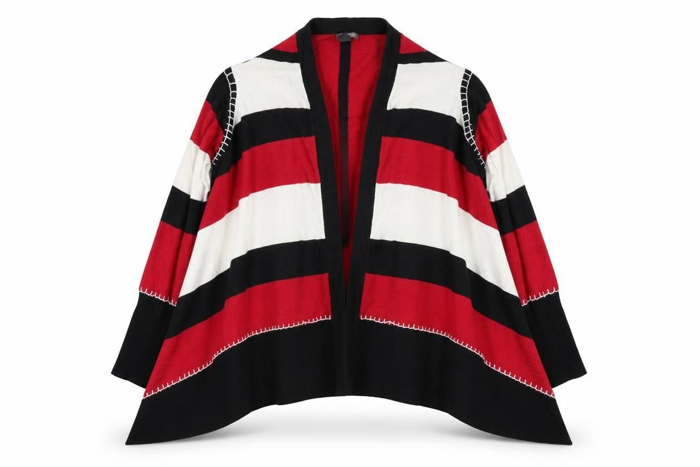 SPANNER Womens Multicoloured Striped  Wrap Jumper One Size
