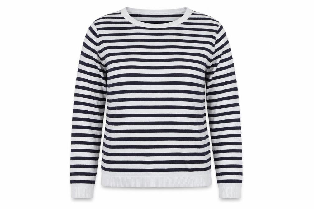 L.O.G.G. Womens Grey Striped  Henley Sweatshirt One Size  - Size EUR-L