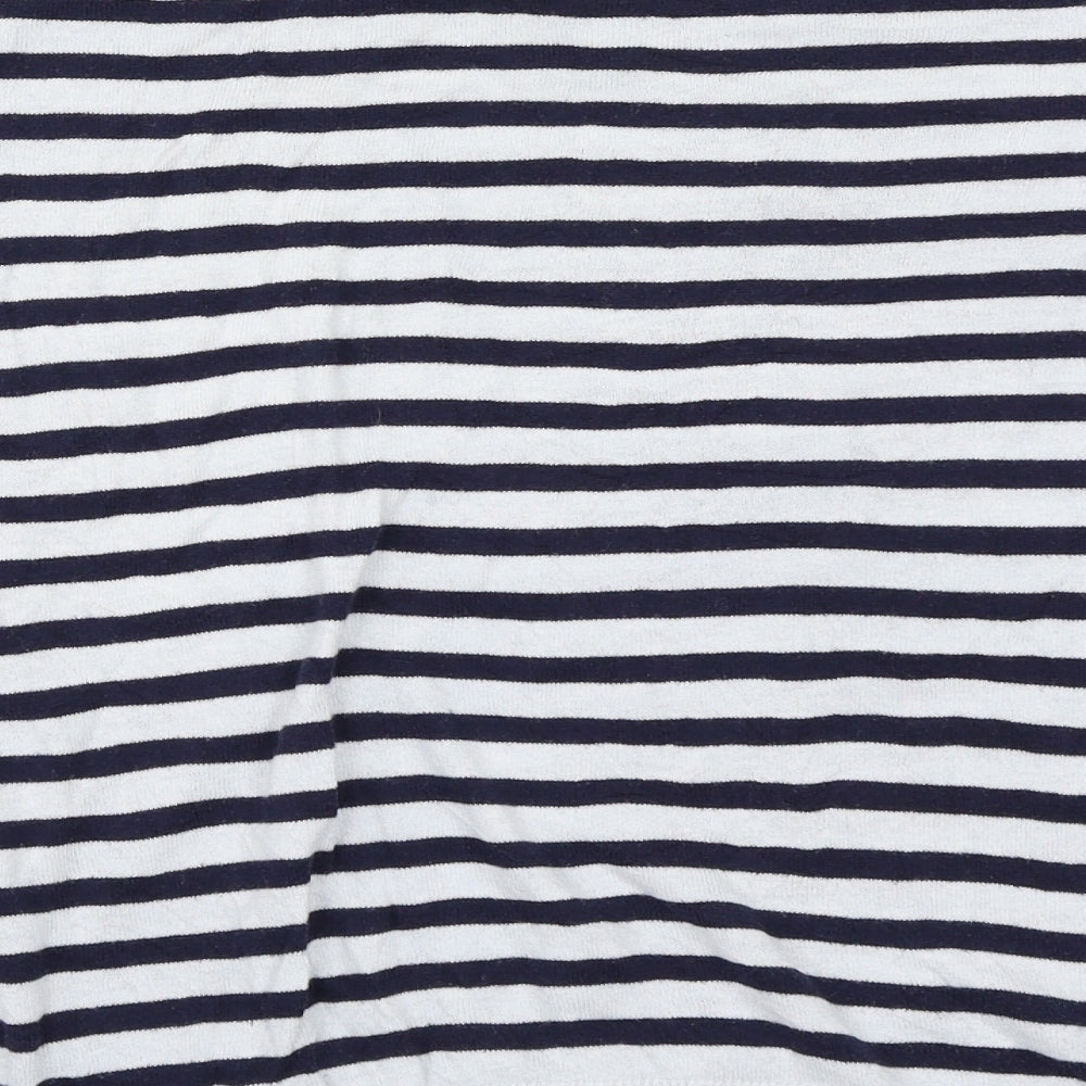L.O.G.G. Womens Grey Striped  Henley Sweatshirt One Size  - Size EUR-L