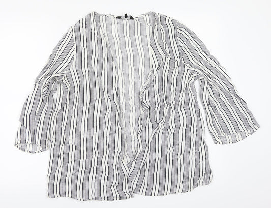 NEWLOOK Womens White Striped  Basic Blouse Size 12