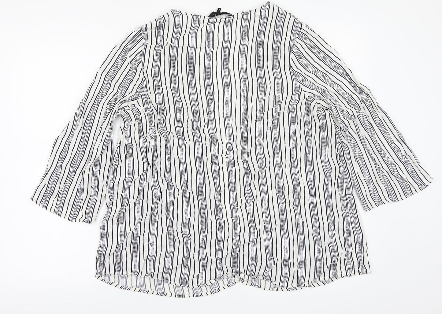 NEWLOOK Womens White Striped  Basic Blouse Size 12