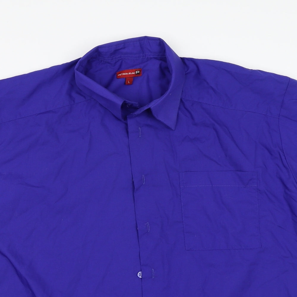 Petroleum Mens Blue    Button-Up Size L