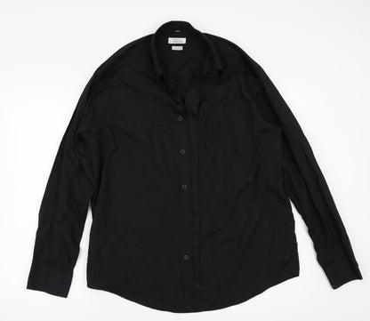 Additional front view of Savatini men’s black button-up one size